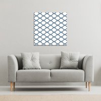 Benjamin Tate Design Navy Chainlink Rope (Canvas Print) / 101 x 101 x 4cm in Natural | Size: 101 x 101 x 4 cm