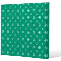 Benjamin Tate Design Nautical Elements on Green (Canvas Print) / 114 x 114 x 4cm in Natural | Size: 114 x 114 x 4 cm