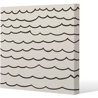 Benjamin Tate Design Wave Lines (Canvas Print) / 46 x 46 x 4cm in Natural | Size: 46 x 46 x 4 cm