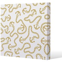 Benjamin Tate Design Anchor & Chains (Canvas Print) / 77 x 77 x 4cm in Natural | Size: 77 x 77 x 4 cm