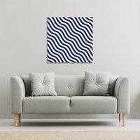 Benjamin Tate Design Wavey Lines (Canvas Print) / 90 x 90 x 4cm in Natural | Size: 90 x 90 x 4 cm