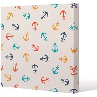 Benjamin Tate Design Multi Coloured Anchors (Canvas Print) / 127 x 127 x 4cm in Natural | Size: 127 x 127 x 4 cm