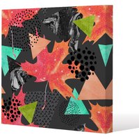 Benjamin Tate Design Maple Leaf Geometrics (Canvas Print) / 90 x 90 x 4cm in Natural | Size: 90 x 90 x 4 cm