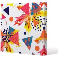 Benjamin Tate Design Maple Leaves & Geometric Patterns (Canvas Print) / 77 x 77 x 4cm in Natural | Size: 77 x 77 x 4 cm