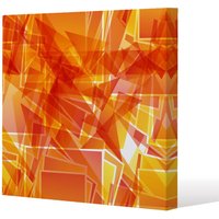 Benjamin Tate Design Orange Geometric (Canvas Print) / 101 x 101 x 4cm in Natural | Size: 101 x 101 x 4 cm