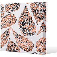 Benjamin Tate Design Leaf Droplets (Canvas Print) / 46 x 46 x 4cm in Natural | Size: 46 x 46 x 4 cm