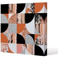 Benjamin Tate Design Geometric Circles in Autumn Colours (Canvas Print) / 101 x 101 x 4cm in Natural | Size: 101 x 101 x 4 cm