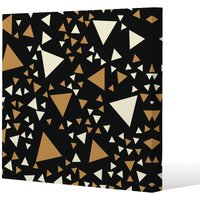 Benjamin Tate Design Triangles on Black (Canvas Print) / 114 x 114 x 4cm in Natural | Size: 114 x 114 x 4 cm