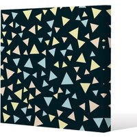 Benjamin Tate Design Yellow & Blue Triangles (Canvas Print) / 77 x 77 x 4cm in Natural | Size: 77 x 77 x 4 cm