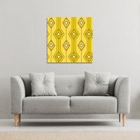 Benjamin Tate Design Yellow Geometric (Canvas Print) / 61 x 61 x 4cm in Natural | Size: 61 x 61 x 4 cm