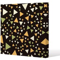 Benjamin Tate Design Yellow Green Triangles (Canvas Print) / 114 x 114 x 4cm in Natural | Size: 114 x 114 x 4 cm