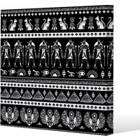 Benjamin Tate Design Heiroglyphs on Black (Canvas Print) / 127 x 127 x 4cm in Natural | Size: 127 x 127 x 4 cm