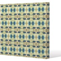 Benjamin Tate Design Psychedelic Geometric Pattern (Canvas Print) / 61 x 61 x 4cm in Natural | Size: 61 x 61 x 4 cm