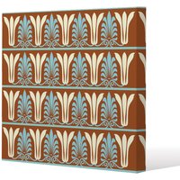 Benjamin Tate Design Egyptian Flower Ornament Pattern (Canvas Print) / 46 x 46 x 4cm in Natural | Size: 46 x 46 x 4 cm