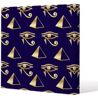 Benjamin Tate Design Gold Pyramid & Eye Of Horus (Canvas Print) / 90 x 90 x 4cm in Natural | Size: 90 x 90 x 4 cm