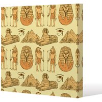 Benjamin Tate Design Egyptians & Sphinx (Canvas Print) / 101 x 101 x 4cm in Natural | Size: 101 x 101 x 4 cm