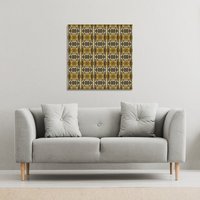 Benjamin Tate Design Portuguese Ethnic Tiles Azulejos (Canvas Print) / 77 x 77 x 4cm in Natural | Size: 77 x 77 x 4 cm