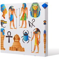 Benjamin Tate Design Egyptian Mythological Signs (Canvas Print) / 101 x 101 x 4cm in Natural | Size: 101 x 101 x 4 cm