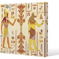 Benjamin Tate Design Egyptian Gods & Ancient Egyptian Hieroglyphs (Canvas Print) / 114 x 114 x 4cm in Natural | Size: 114 x 114 x 4 cm