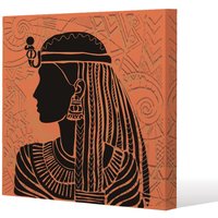 Benjamin Tate Design Egyptian Women on Orange (Canvas Print) / 61 x 61 x 4cm in Natural | Size: 61 x 61 x 4 cm