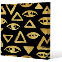 Benjamin Tate Design Eyes & Pyramids (Canvas Print) / 101 x 101 x 4cm in Natural | Size: 101 x 101 x 4 cm