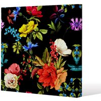 Benjamin Tate Design Bright Vibrant Flowers (Canvas Print) / 90 x 90 x 4cm in Natural | Size: 90 x 90 x 4 cm