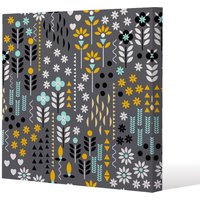 Benjamin Tate Design Flower Print (Canvas Print) / 77 x 77 x 4cm in Natural | Size: 77 x 77 x 4 cm