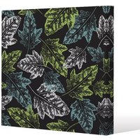 Benjamin Tate Design Leaf Print on Dark Bachground (Canvas Print) / 46 x 46 x 4cm in Natural | Size: 46 x 46 x 4 cm