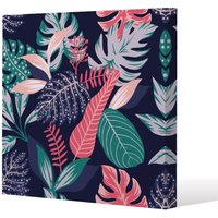 Benjamin Tate Design Tropical Plant Leaves (Canvas Print) / 101 x 101 x 4cm in Natural | Size: 101 x 101 x 4 cm