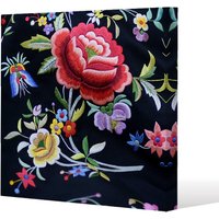 Benjamin Tate Design Vibrant Flowers (Canvas Print) / 127 x 127 x 4cm in Natural | Size: 127 x 127 x 4 cm