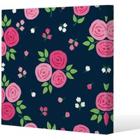 Benjamin Tate Design Rose Bud Pattern (Canvas Print) / 77 x 77 x 4cm in Natural | Size: 77 x 77 x 4 cm