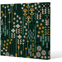 Benjamin Tate Design Selection of Flowers Print (Canvas Print) / 46 x 46 x 4cm in Natural | Size: 46 x 46 x 4 cm