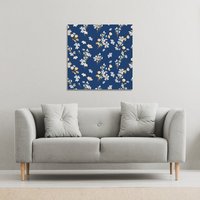 Benjamin Tate Design Blue & Yellow Bunches (Canvas Print) / 61 x 61 x 4cm in Natural | Size: 61 x 61 x 4 cm