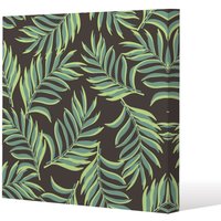 Benjamin Tate Design Green Palm Leaves (Canvas Print) / 101 x 101 x 4cm in Natural | Size: 101 x 101 x 4 cm