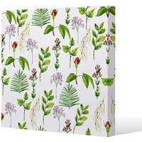 Benjamin Tate Design Selection of Leaves & Flowers (Canvas Print) / 127 x 127 x 4cm in Natural | Size: 127 x 127 x 4 cm