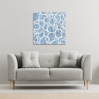 Benjamin Tate Design Blue & White Bo Ho world (Canvas Print) / 90 x 90 x 4cm in Natural | Size: 90 x 90 x 4 cm