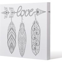 Benjamin Tate Design Bohemian Arrow (Canvas Print) / 114 x 114 x 4cm in Natural | Size: 114 x 114 x 4 cm