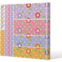 Benjamin Tate Design Bohemian chic Ink pattern with Boho Feathers (Canvas Print) / 77 x 77 x 4cm in Natural | Size: 77 x 77 x 4 cm