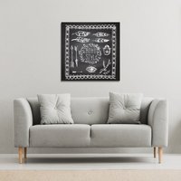 Benjamin Tate Design Boho Style motivating phrase (Canvas Print) / 90 x 90 x 4cm in Natural | Size: 90 x 90 x 4 cm