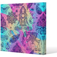 Benjamin Tate Design Colorful rainbow (Canvas Print) / 101 x 101 x 4cm in Natural | Size: 101 x 101 x 4 cm