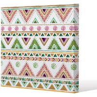 Benjamin Tate Design Colorful Striped gold style triangles (Canvas Print) / 101 x 101 x 4cm in Natural | Size: 101 x 101 x 4 cm