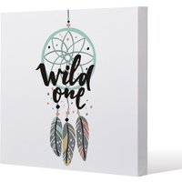 Benjamin Tate Design Cute print in Boho style (Canvas Print) / 46 x 46 x 4cm in Natural | Size: 46 x 46 x 4 cm