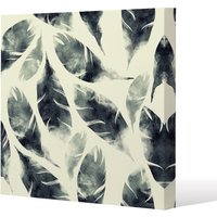 Benjamin Tate Design Feathers fantastic birds seamless pattern (Canvas Print) / 101 x 101 x 4cm in Natural | Size: 101 x 101 x 4 cm