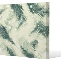 Benjamin Tate Design Feathers fantastic birds with decorative ornaments (Canvas Print) / 114 x 114 x 4cm in Natural | Size: 114 x 114 x 4 cm