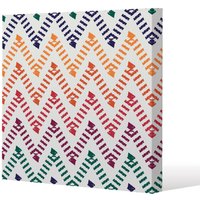 Benjamin Tate Design Freehand horizontal zigzag & chevron stripes (Canvas Print) / 114 x 114 x 4cm in Natural | Size: 114 x 114 x 4 cm