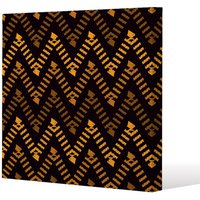Benjamin Tate Design Freehand horizontal zigzag chevron stripes Boho chic (Canvas Print) / 114 x 114 x 4cm in Natural | Size: 114 x 114 x 4 cm