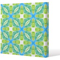 Benjamin Tate Design Green optimal boho chic (Canvas Print) / 90 x 90 x 4cm in Natural | Size: 90 x 90 x 4 cm
