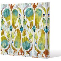 Benjamin Tate Design Ikat vibrant (Canvas Print) / 61 x 61 x 4cm in Natural | Size: 61 x 61 x 4 cm
