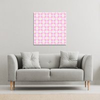Benjamin Tate Design Pink sublime boho chic summer design (Canvas Print) / 46 x 46 x 4cm in Natural | Size: 46 x 46 x 4 cm