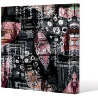 Benjamin Tate Design Boho pattern with feathers (Canvas Print) / 46 x 46 x 4cm in Natural | Size: 46 x 46 x 4 cm